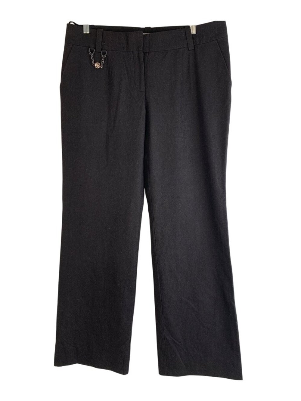 Mens Celine Depose Black Wool Straight Leg Pants Chain Size 44 Phoebe Philo